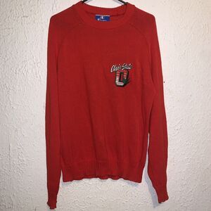 Vintage 80s Ohio State University Buckeyes Embroidered Champion Sweater M USA
